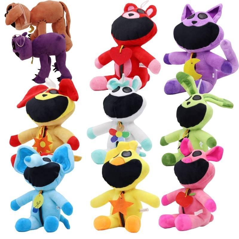 Мягкие игрушки Poppy Playtime Smiling Critters 30 см фиолетовые в лежачем положении супермягкий короткий плюш коллекция животных