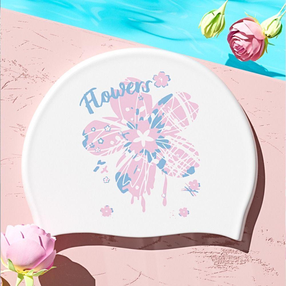 Extra Large Silicone Swim Caps No Tightening Cartoon Swim Caps Swimming Caps Women Girls