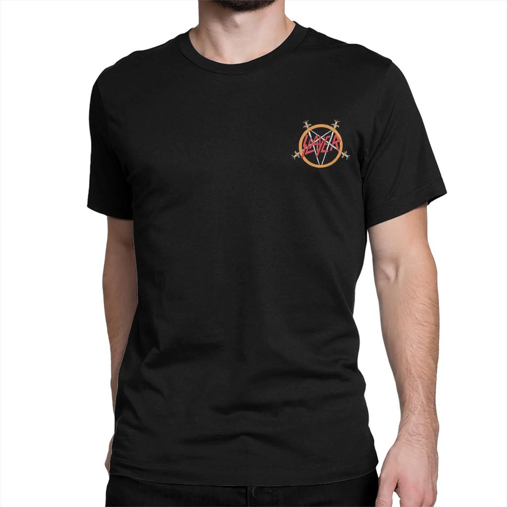 Awesome Heavy Slayer Band TShirt Unisex Crew Neck 100 Cotton Metal Short Sleeve Adult Apparel Women And Men Tshirts