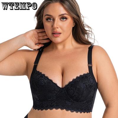 Кружевной бюстгальтер большого размера, женское бесшовное сексуальное нижнее белье, собирающий бюстгальтер, ретракция груди, предотвращающий провисание, бюстгальтер на косточках, бюстгальтер с глубоким вырезом