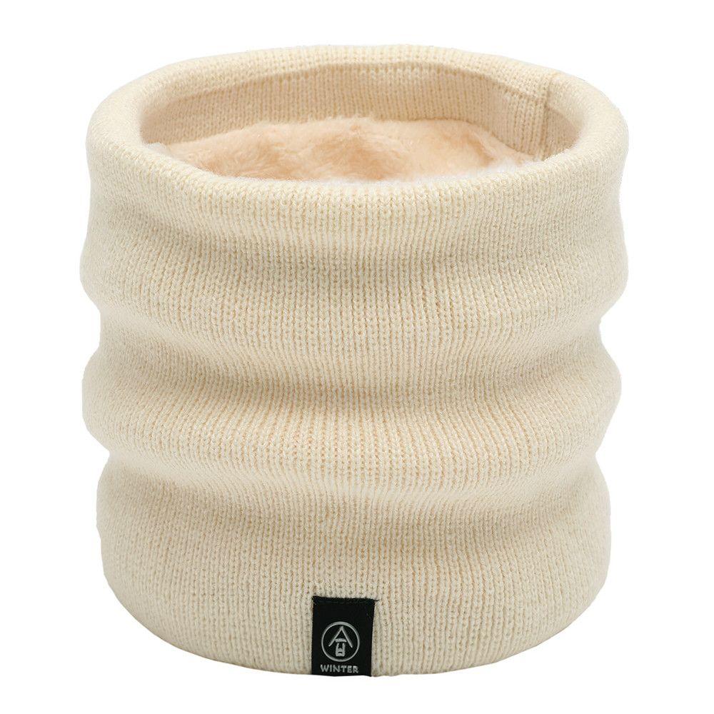 Thick Collar Scarf Fleece Lined Knitted Scarf Circle Loop Scarves Winter Neck Gaiter Neck Warmer