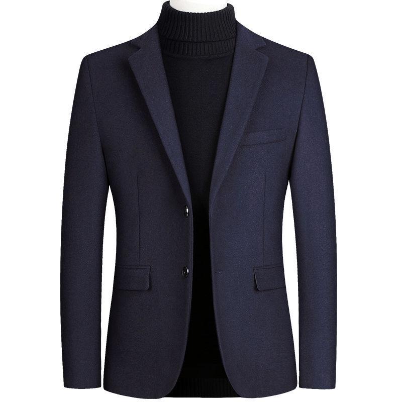 Men's Woolen Jacket Autumn and Winter New Small Suit Business Casual Jacket Single Suit Men's