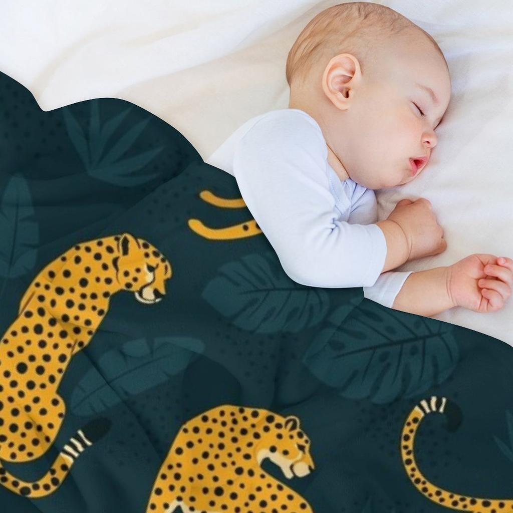 Ночной узор гепарда Плед Роскошный бренд Мягкий Тонкий для кровати Диван Лоскутное одеяло