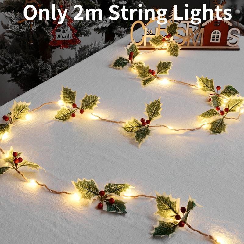 2м Рождественская светодиодная гирлянда с сосновыми шишками, работающая от батареек, украшения для рождественской елки, лампа