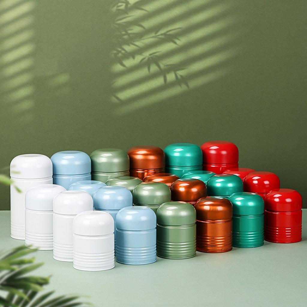 Portable Metal Tea Canister Sealed Container Tinplate Tea Box Tea Storage Container Tea Jar for Home or Office Use