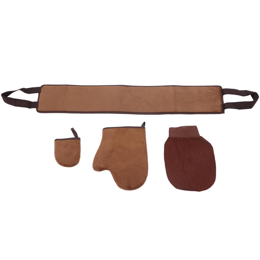 4 Pcs Self Tanner Mitt Tanning Oil Paint Exfoliating Soft Flocking Sunless Reversible Self Tanning