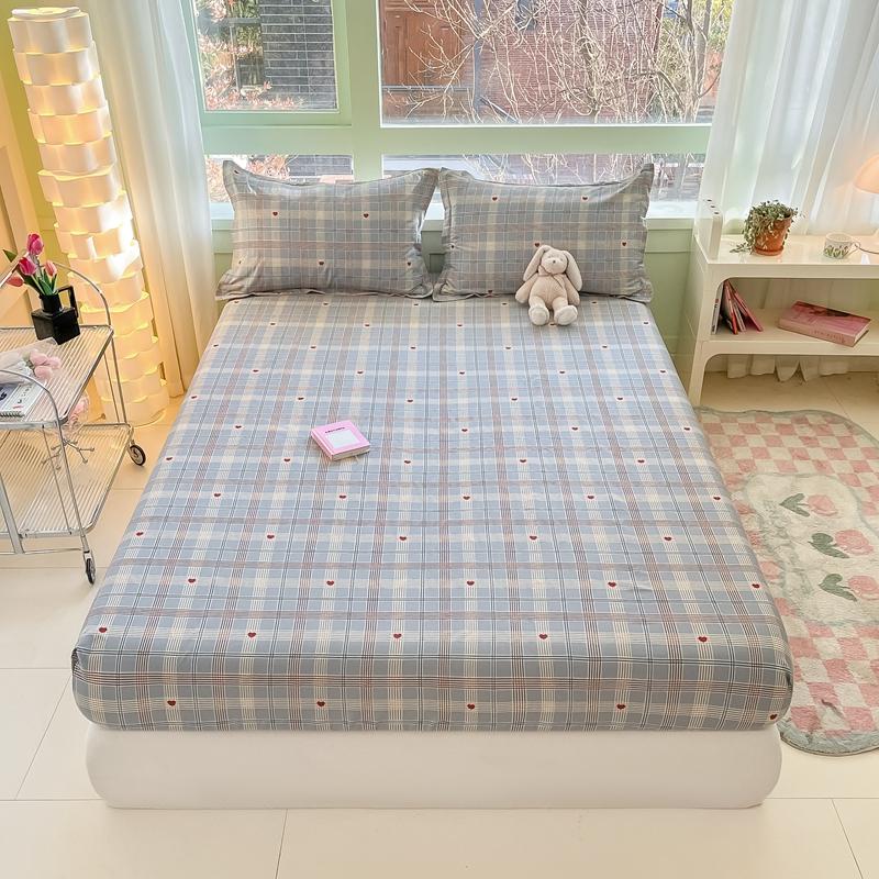 Cartoon Style Ocean Fish Pattern Fitted Sheet Set Sailboat Print 100% Cotton Mattress Protector for Kids Boys Girls Bedding Set