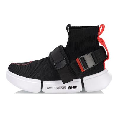 Li Ning Wu Dao 2 Buckle Up High-Top Lifestyle Casual Shoes Женская обувь Черный Красный AGBP052-1