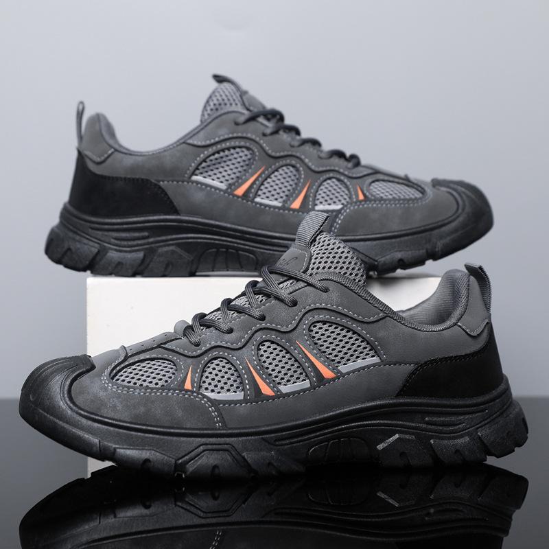 Летняя мужская обувь. Удобная легкая дышащая повседневная обувь с сетчатой поверхностью. Модная походная обувь.