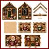 Деревянный Набор для Алмазной Живописи Christmas DIY Рождественская Деревня Алмазное Искусство Набор для Творчества Праздничное Украшение для Дома Ручная Работа Рождественский Декор
