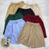 Japanese Summer Solid Color Comfortable Casual Elastic Waist Women Shorts