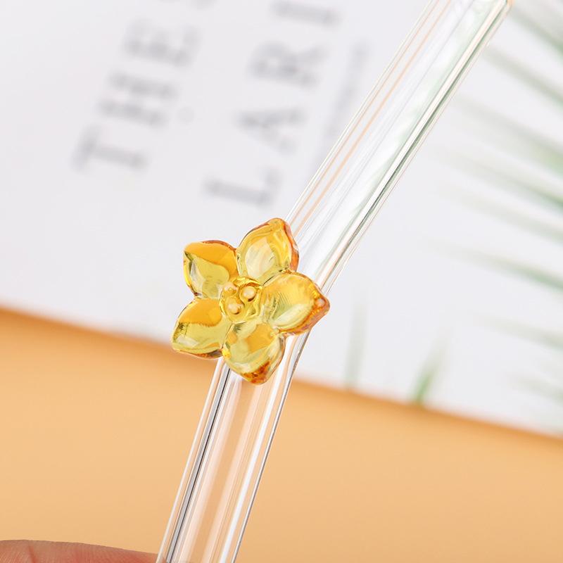 Цветочная стеклянная соломинка многоразовые питьевые трубочки симпатичная соломинка для фестиваля вечеринки свадьбы коктейль бара пляжа