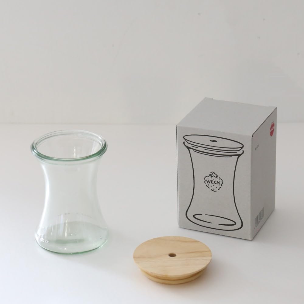 Подарочная коробка Weck, Бутылка для напитков, Деликатесы, 330 мл, с перфорированной деревянной крышкой, WE-S224