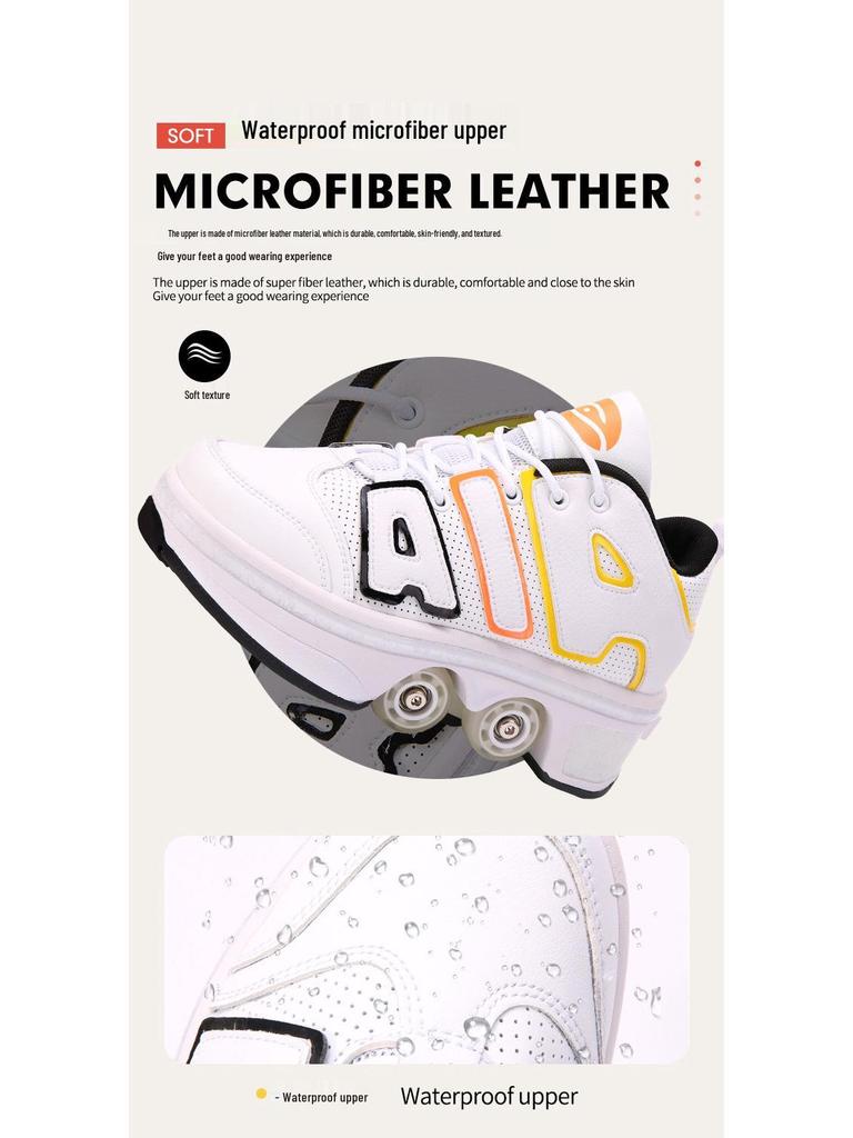 Раздвижные Деформируемые Роликовые и Ледовые Коньки для Взрослых и Детей - Двухрядный, Четырехколесный Дизайн, Невидимые Роликовые Коньки для Мужчин и Женщин.