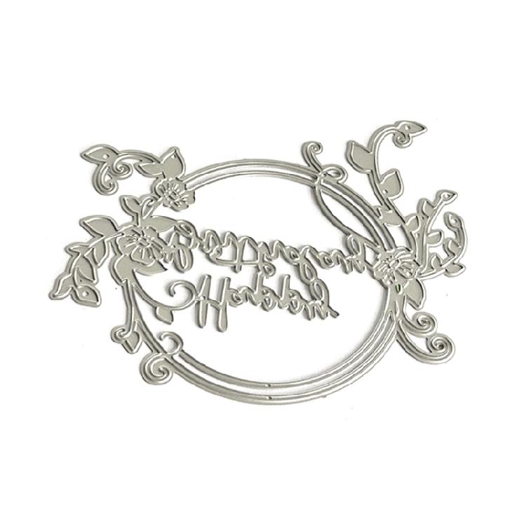 Wreath Cutting Dies for Photo Scrapbooking Card Making Decorations Embossing Stencils Happy Birthday Die Cuts
