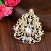 Gold Color Brooch Crystal Lady Ethnic Wedding Jewelry Hijab Pins Bridal Gift 2023