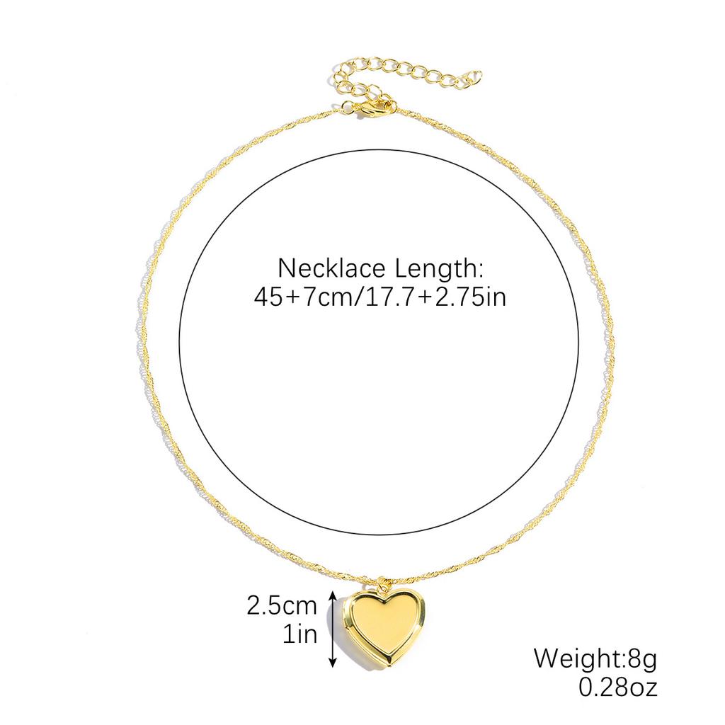 Ожерелье для женщин Ювелирные изделия Металлическое выдолбленное сердце Цветочный нишевый дизайн Sense Can Open Love Heart Photo Box кулон ожерелье Элегантное ожерелье