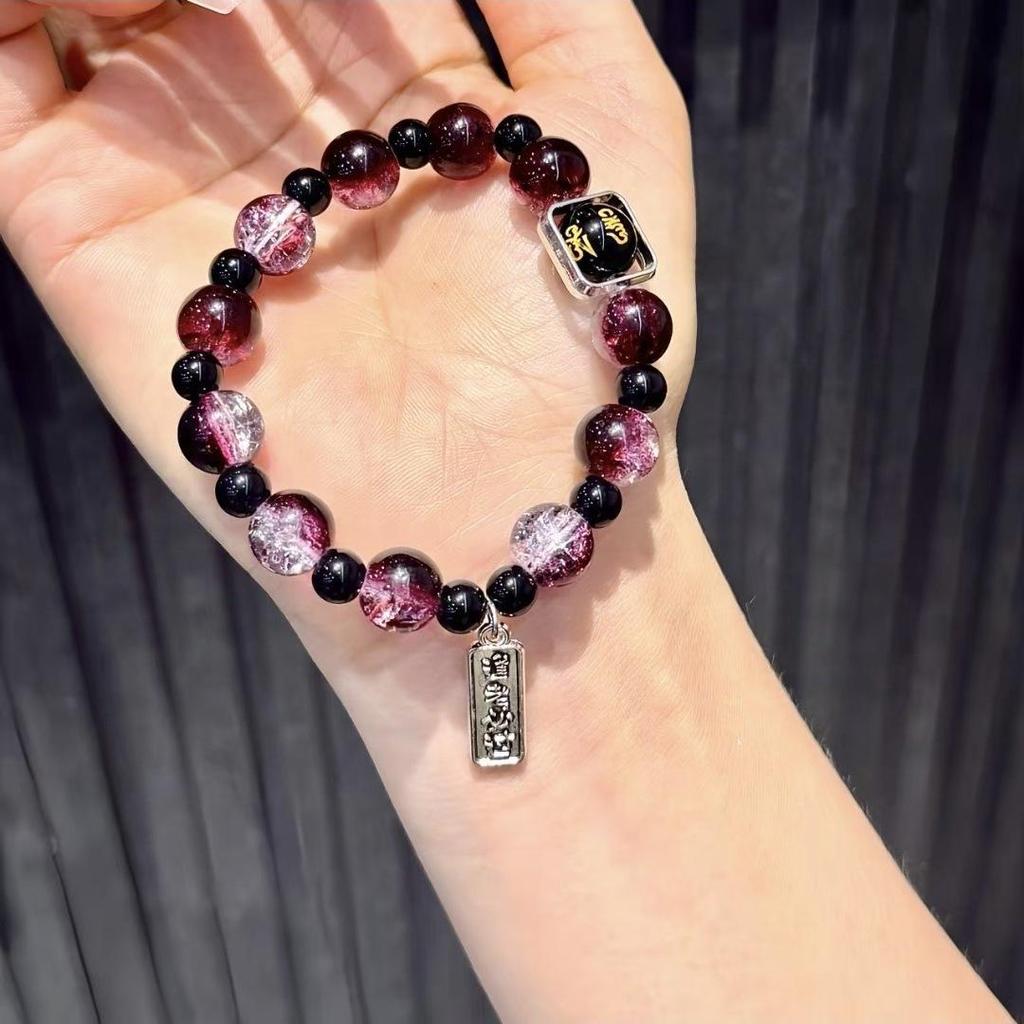 Очаровательный браслет с розовыми кристаллами и цветочным узором - Мечтательный подарок в придворном стиле для девушки