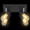 Black Ceiling Spotlight with Adjustable Spotlights 26.5 x 26 x 11.5 cm Metal