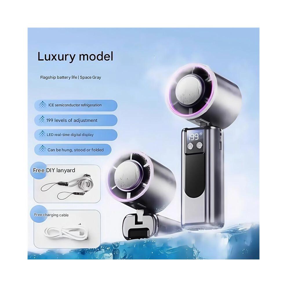 Refrigeration Handheld Fan USB Small Fan Ultra-High Speed Powerful Portable Outdoor Ice Compress Cooling Artifact B