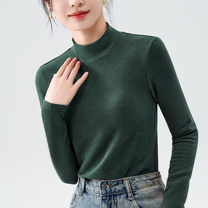 Нижняя рубашка женская новая женская одежда темперамент полуводолазка теплая внутренняя талия однотонный топ