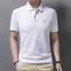 Мужская рубашка поло с короткими рукавами, свободная повседневная футболка с отворотами и короткими рукавами, тонкая и дышащая.
