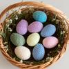 Decorative Easter Eggs Handwoven Pastel Knitted Easter Eggs 2.36 Inch Reusable Spring Decorations for DIY Baskets Ornaments Table Centerpiece