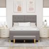 Box Spring Bed with Mattress Taupe 140 x 200 cm Fabric