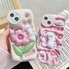 Transparent Wave Edge Painted Silicone Case for Xiaomi Redmi Note 10 11 12 iPhone 11 15 14 13 Samsung A54 A34 A24 Funda Flowers Cute Bear Bunny Cover