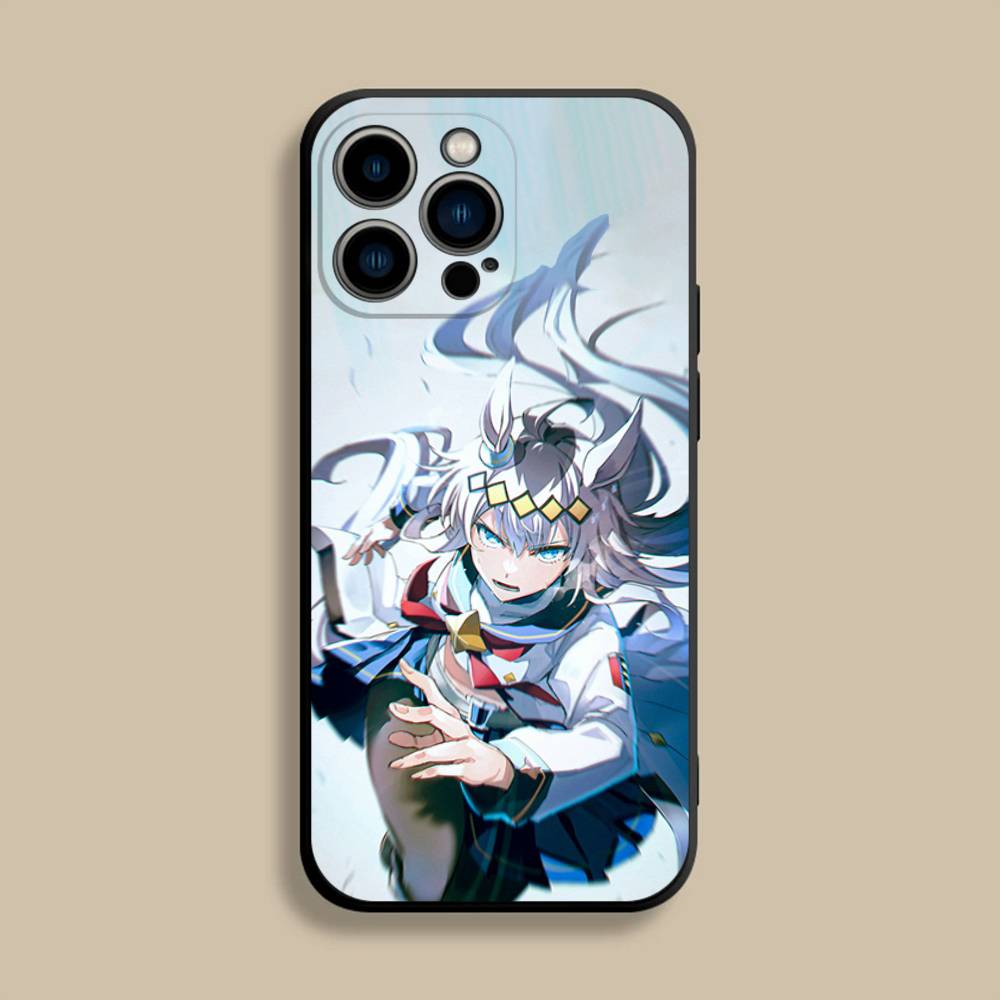 Чехол для телефона Uma Musume Pretty Derby Для iPhone 17,16,15,14,13,12,Pro,Max,Plus,E,SE4,Air,Mini Черный Мягкий Чехол