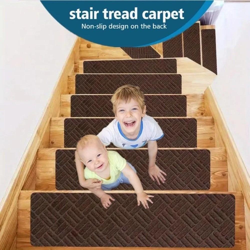 Self Adhesive Stair Treads Non Slip Stair Carpet Strips Reusable Stair Mats Rugs for Pet