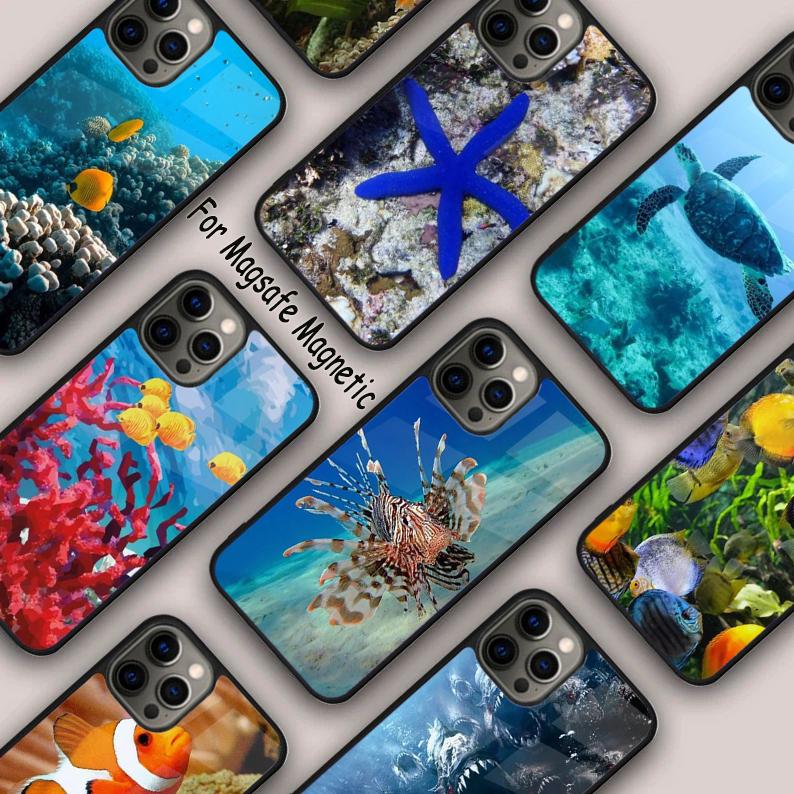 Fish Marine Life Magnetic Phone Case For APPLE iPhone 17 Air 16 14 13 12 Pro Max 15 Plus Wireless Charge With MagSafe Cover
