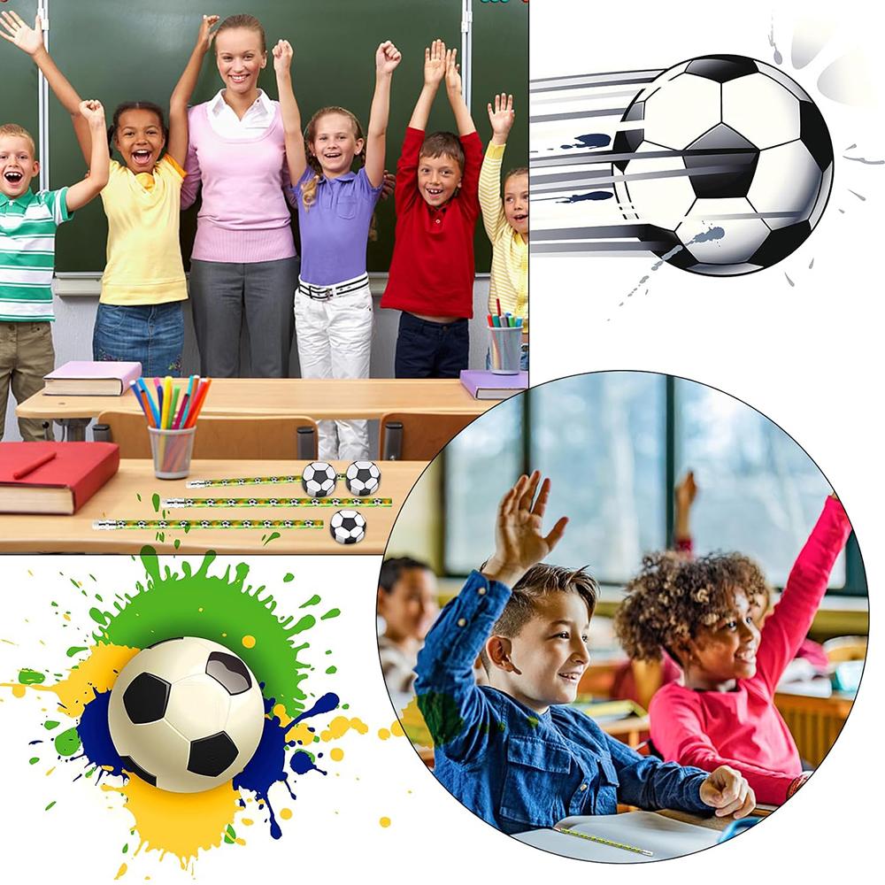 Детские футбольные карандаши с ластиком для дома, школы, офисных принадлежностей