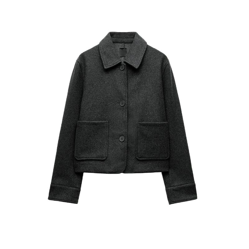 Fall and Winter New Women's Clothing Fashion Air Outlet Pocket Decoration Soft Lapel Long Sleeves Single Breasted Outwear 5070469