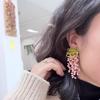 Серьги-подвески Yousheng с бусинами в виде цветов и кисточками для женщин и девушек, для вечеринки