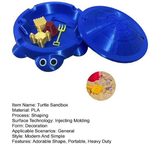 Мини Песочница-Черепаха с Крышкой Песок Мини Инструменты Аксессуары 3D-Печать Черепаха Ящик для Хранения Песка Круглый Контейнер Детская Летняя Пляжная Игрушка