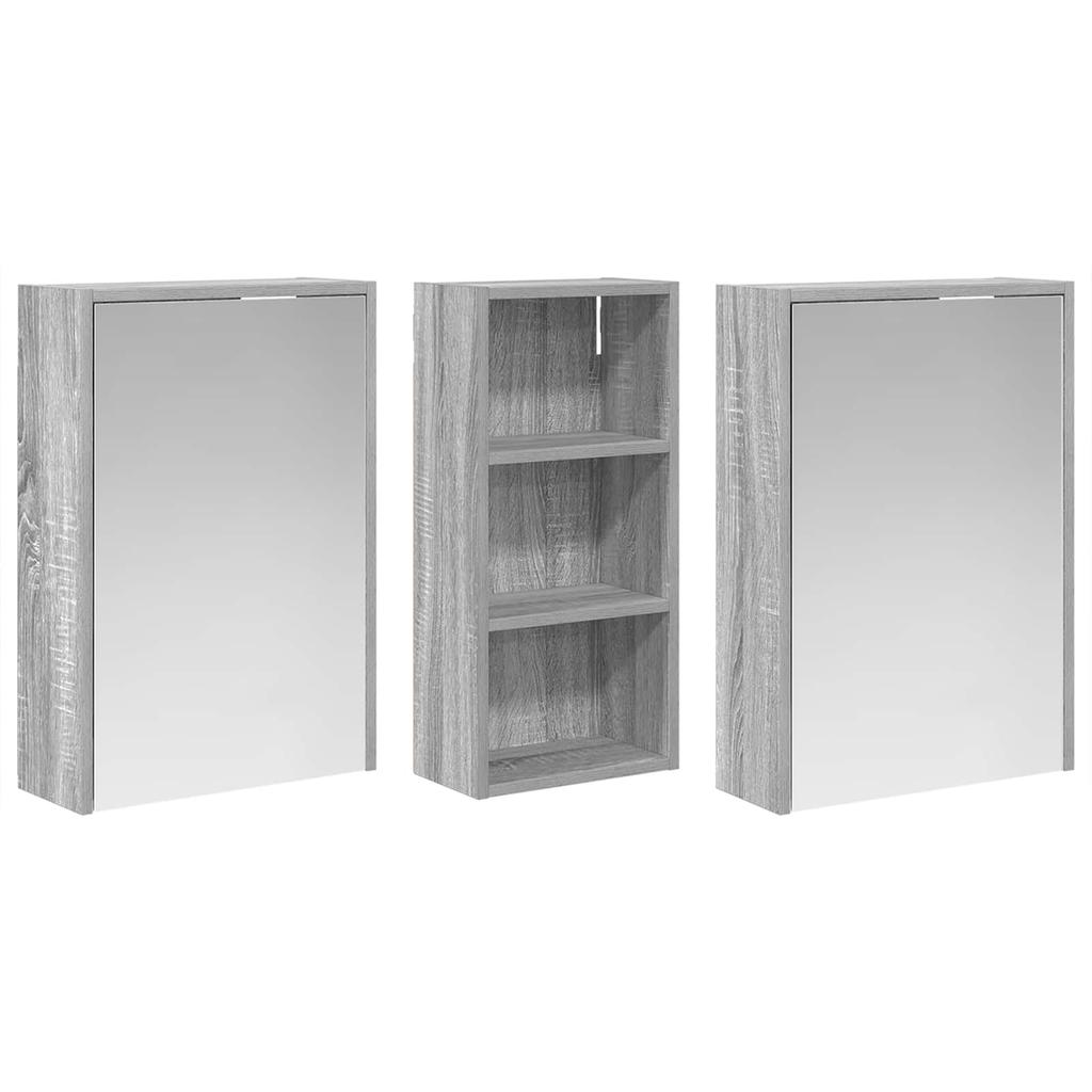 Bathroom Cabinet Set 3 pcs 116 x 16 x 62.5 cm Engineered Wood
