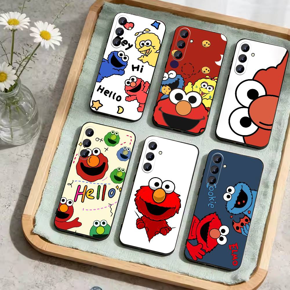 Cartoon S-Sesames-u-Streets Phone Case For Samsung Galaxy A73,A21s,A22,A31,A52,A53,A71,A41Soft Black Shell