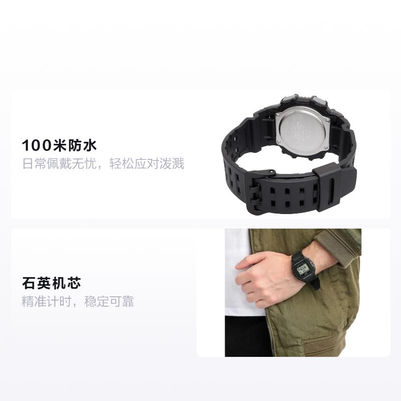 Casio Серия STANDARD Модные Ретро Классические Кварцевый Механизм Пластиковый Ремешок Японские и Корейские Часы Мужские Часы Серый Циферблат W-737HX-1AV