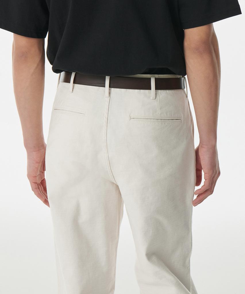 MUSINSA STANDARD Back Satin Tapered Officer Pants [Cream]