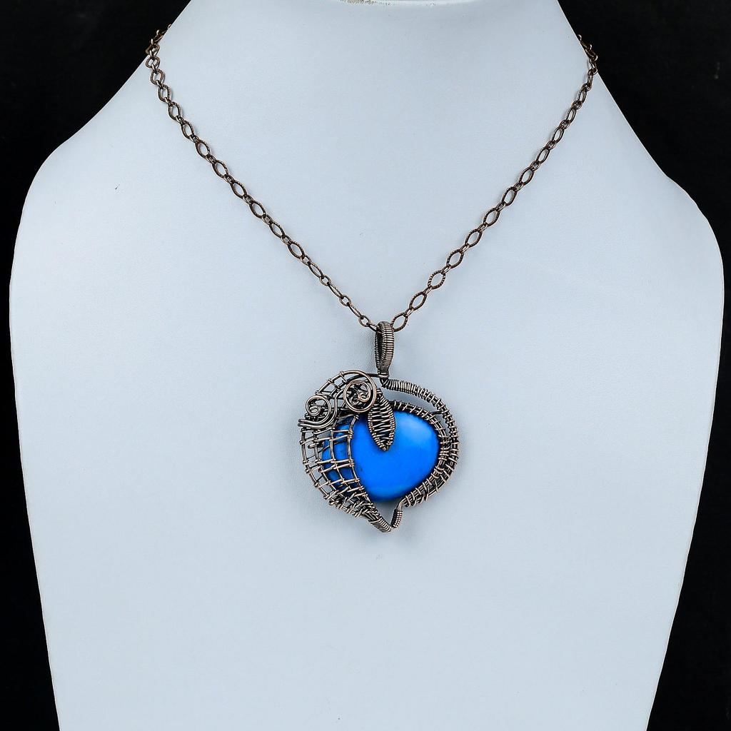 Спящая красавица бирюзовый кулон медная проволока обернутый кулон ручной работы проволочные украшения натуральный драгоценный камень кулон медные украшения для подарка