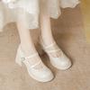 Mary Jane shoes and fairy wedding shoes gently match skirts, light mouth single shoes, thick heels and high heels.