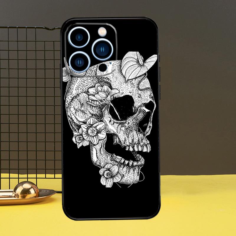 Gothic Skull Case For iPhone 16 15 14 13 12 11 Pro Max X XR XS 7 8 Plus 12 13 Mini Bumper Cover