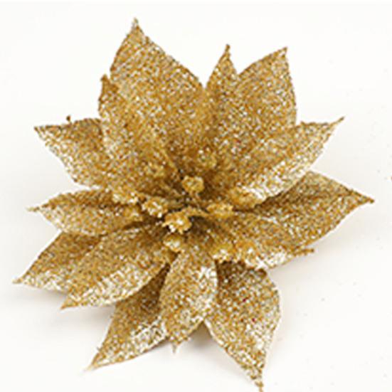 Поддельный цветок, привлекательный широкий спектр применения, компактный двухслойный пуансеттия, рождественский искусственный декор для фестиваля