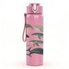 1PC School Of Fish Illustration 750ml Color Plastic Sports Water Bottle Leakproof Flip Straw Lid Suitable for Sports Office Home Use