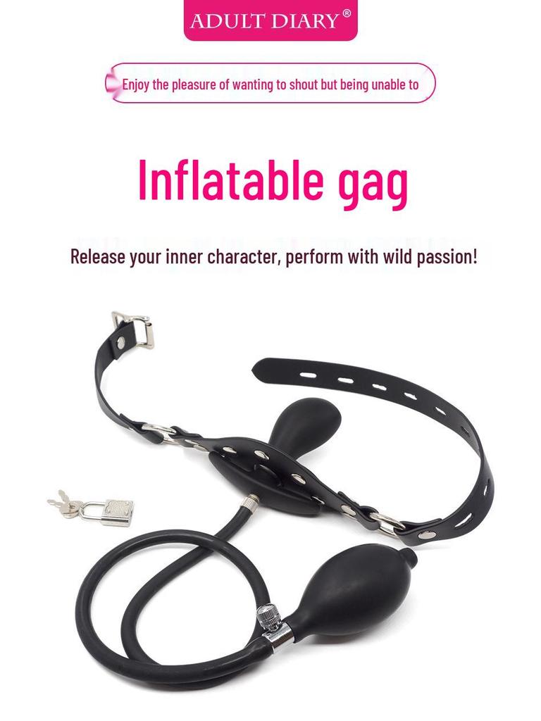 Надувной силиконовый кляп и маска для бондажа, набор