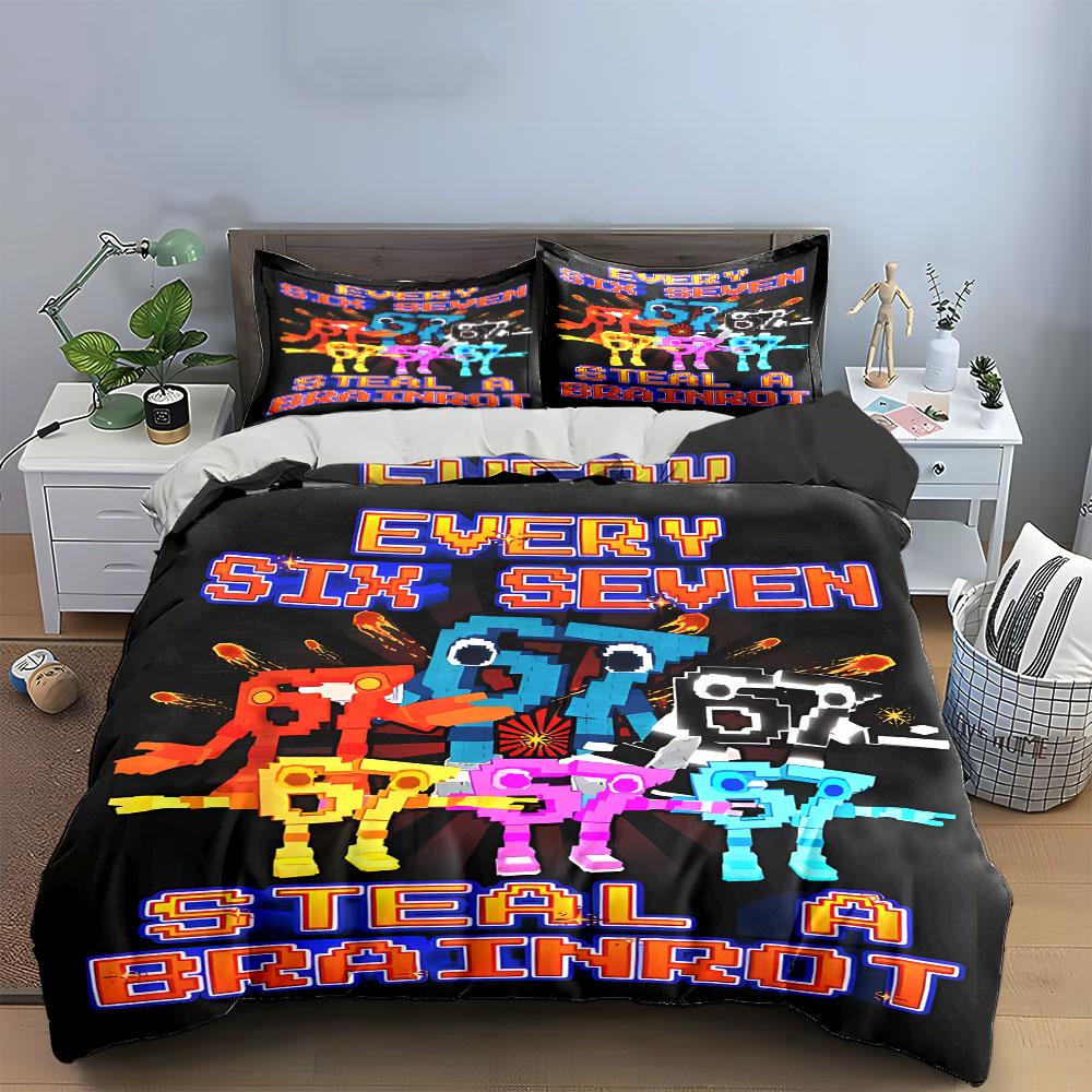 "Retro Robot Battle Bedding Set" Bedding Duvet Cover Set Duvet Cover Pillowcases (1 * Duvet Cover 2 * Pillowcases, without duvet insert)
