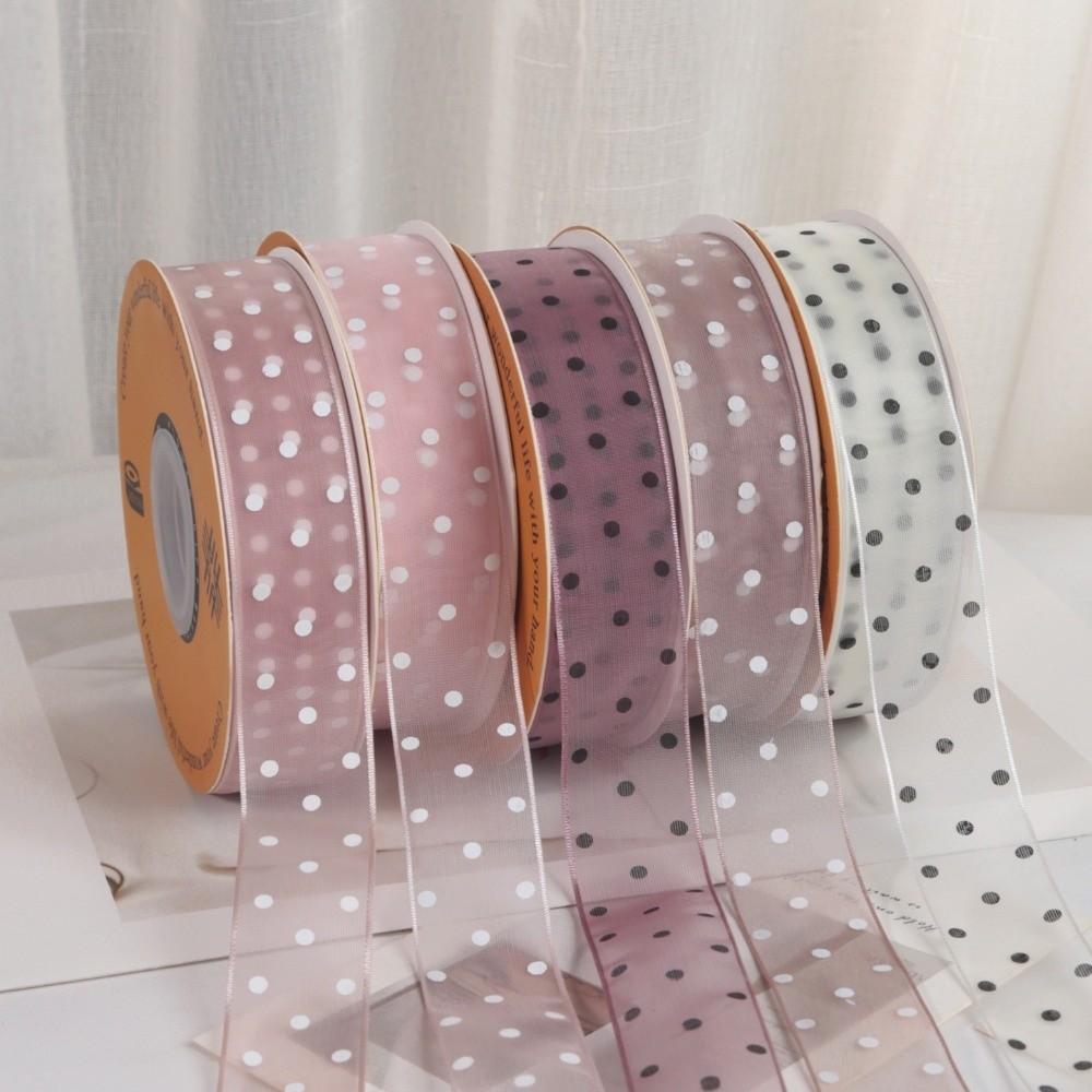 Polka Dots Print Polka Dots Ribbon Party Decoration Chiffon Lace Ribbon Flower Tie Ribbon Gift