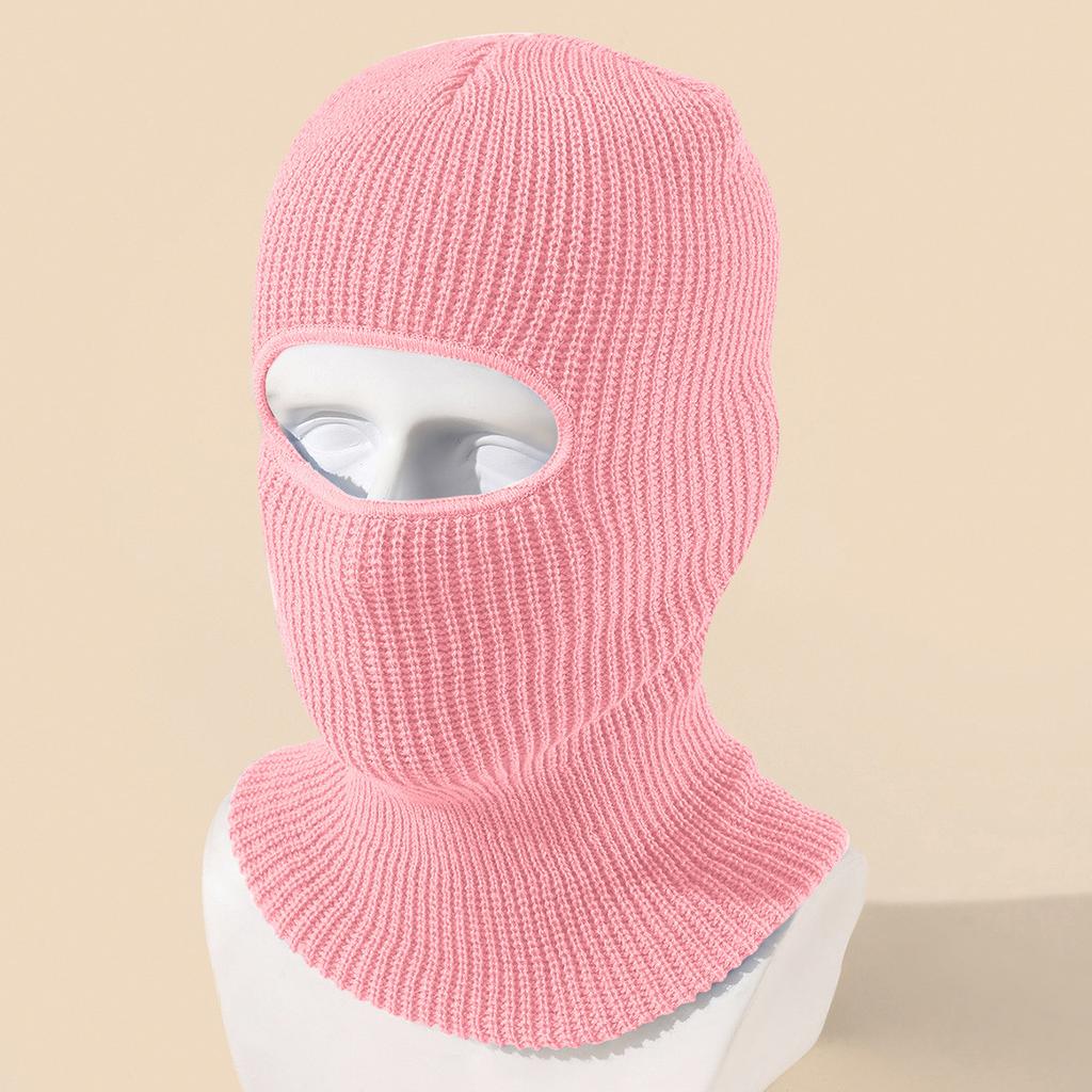 1-Hole Ski Mask Knitted Face Cover Adult Winter Balaclava Full Face Mask For Winter Outdoor Sports