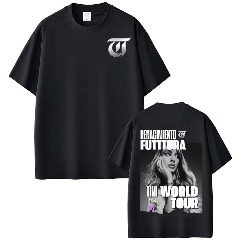 Singer TINI STOESSEL Futtura Album 2026 Tour Tees Men Women Vintage Tshirt pure Cotton Tshirts Streetwear Fan Gifts Tops